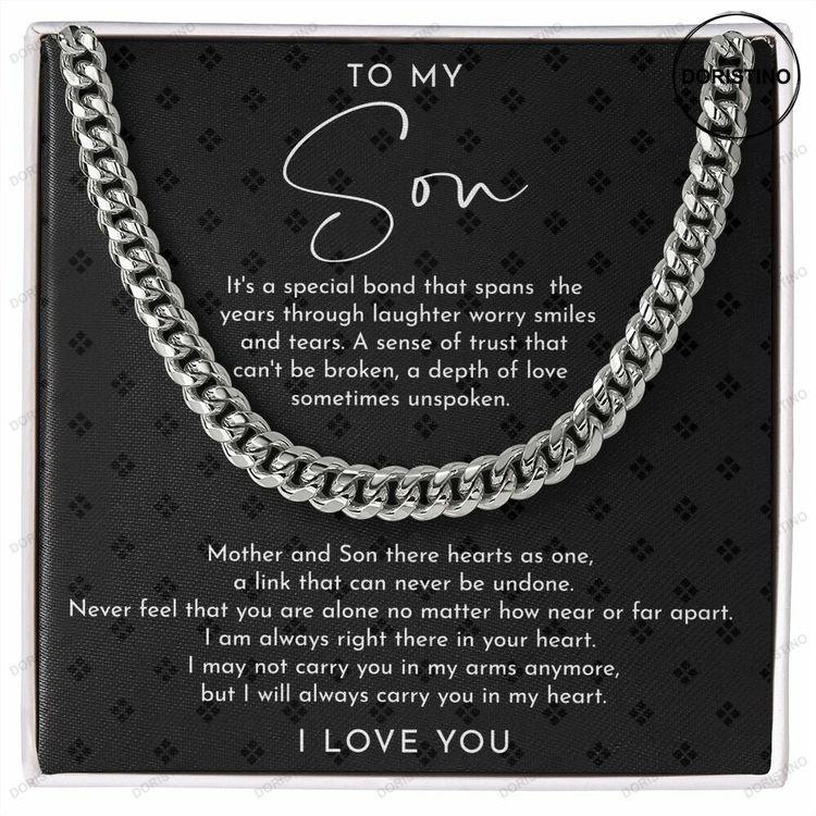 To My Son Necklace Gift For Son From Mother Cuban Link Chain Necklace Son Jewelry Doristino Trending Necklace