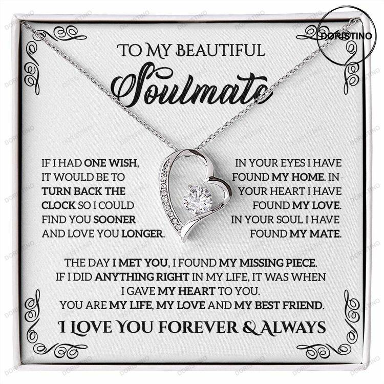 To My Soulmate Forever Love Necklace Valentine Gifts For Her Gift For Girlfriend Wife Doristino Awesome Necklace