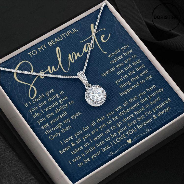 To My Soulmate Jewelry Gift For Her Husband To Wife Boyfriend To Girlfriend Woman Eternal Hope Necklace Love Quote Doristino Awesome Necklace