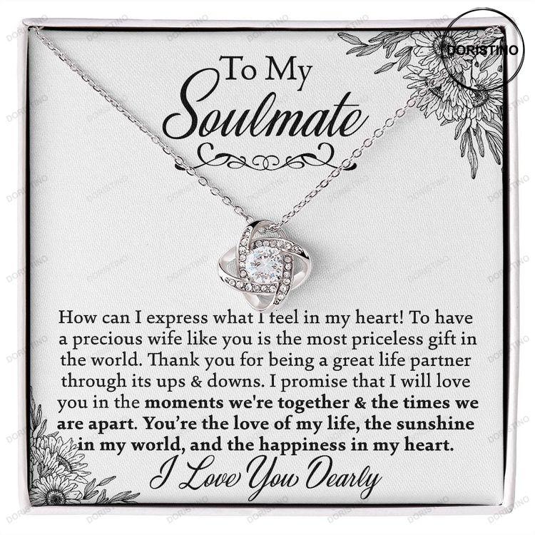 To My Soulmate Love Knot Necklace Gift From Her Man Meaningful Quote To Soulmate Woman Jewelry Pers Doristino Awesome Necklace