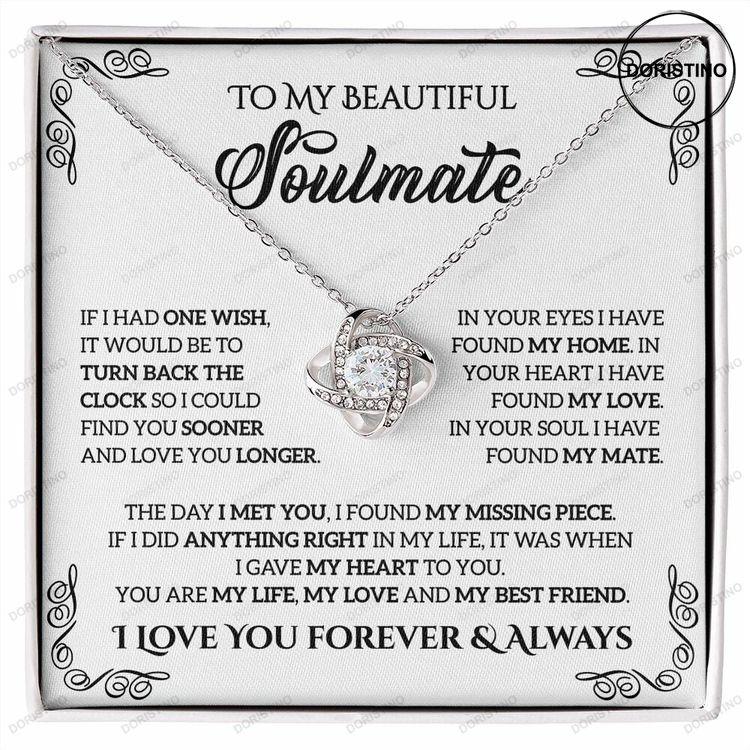 To My Soulmate Love Knot Necklace With Message Card Valentine Gift For Wife Girlfriend Doristino Awesome Necklace