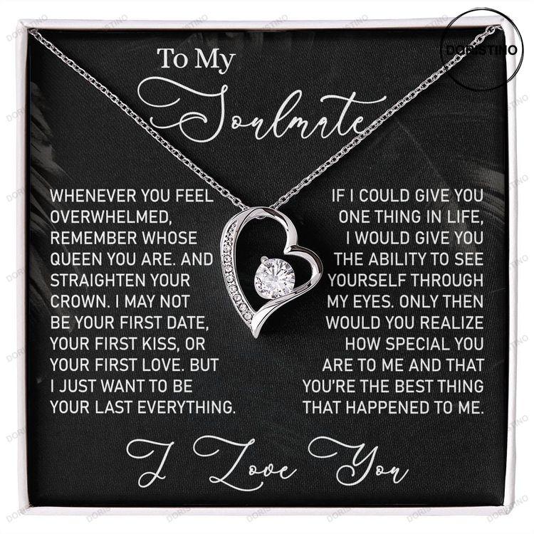 To My Soulmate Necklace Forever Love Necklace Gift For Wife Girlfriend Fiancée Anniversary Necklace Valentine's Day Gift For Her Doristino Awesome Necklace