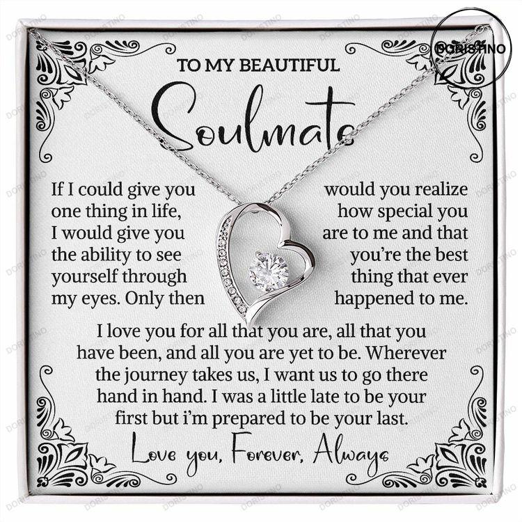 To My Soulmate Necklace Forever Love Necklace Necklace Gift For Wife Soulmate Necklace Message Card Doristino Trending Necklace