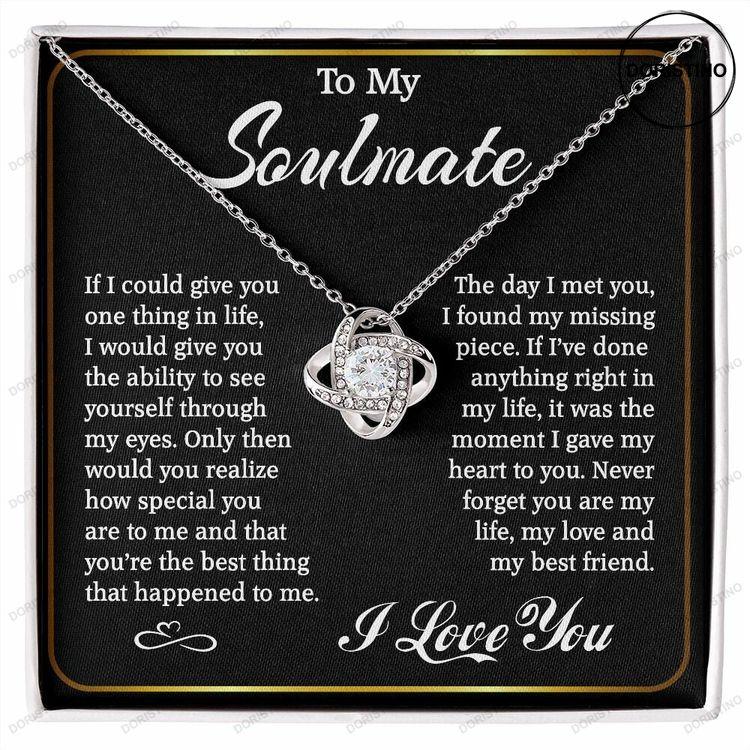 To My Soulmate Necklace Gift For Wife Girlfriend Soulmate Gift Valentine Gift Anniversary Necklace Love Knot Necklace Doristino Trending Necklace