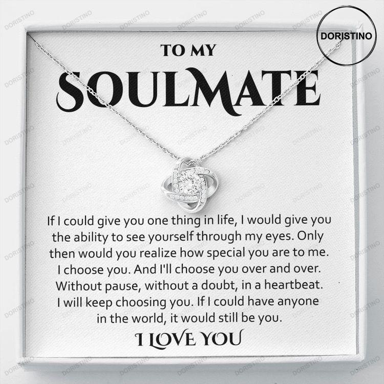 To My Soulmate Necklace Love Knot Necklace Gift For Wife Girlfriend Gift For Her Doristino Awesome Necklace