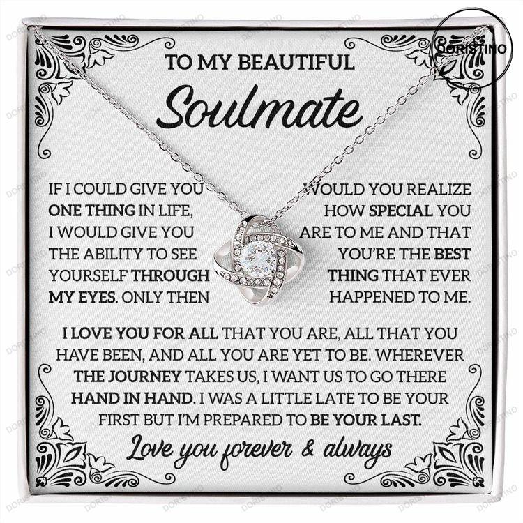 To My Soulmate Necklace Love Knot Necklace Gifts For Her Gift For Girlfriend Wife Doristino Limited Edition Necklace