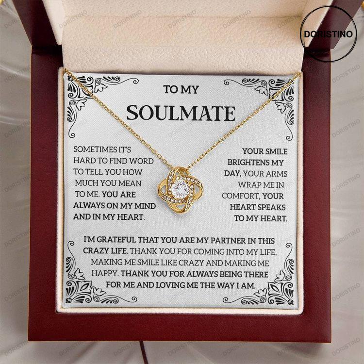 To My Soulmate Necklace Love Knot Necklace Soulmate Jewelry Gift For Girlfriend Doristino Awesome Necklace