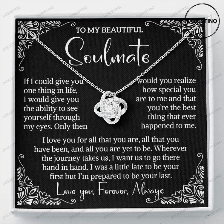 To My Soulmate Necklace Love Knot Necklace Valentine Gift For Her Gift For Soulmate Gift For Wife Girlfriend Doristino Trending Necklace