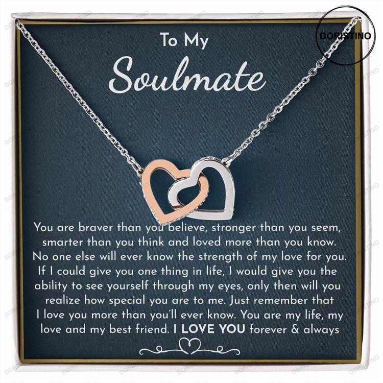 To My Soulmate Necklace Message Card To My Wife Happy Anniversary Necklace Wife Necklace Message Card Doristino Awesome Necklace
