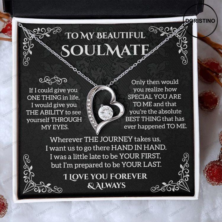 To My Soulmate Necklace Valentine Gift For Her Gift For Soulmate Gift For Her Forever Love Necklace Doristino Awesome Necklace