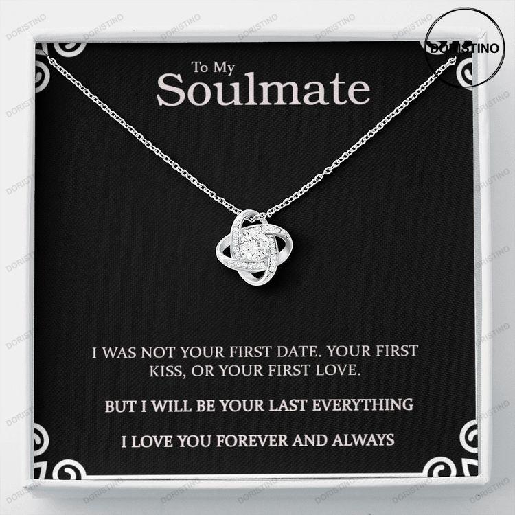To My Soulmate - Silver Love Knot Necklace - Soulmate Necklace - Soulmate Gift - Love Knot Necklace - Romantic Necklace - Love Necklace Doristino Limited Edition Necklace