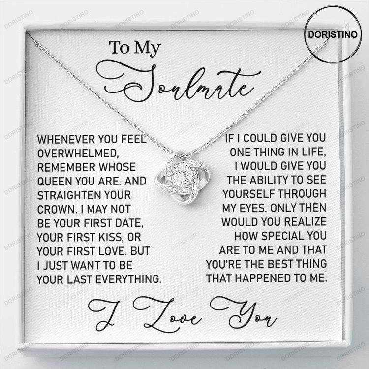 To My Soulmate Soulmate Gift Soulmate Necklace Love Knot Necklace Anniversary Gift Valentine Gift Doristino Limited Edition Necklace