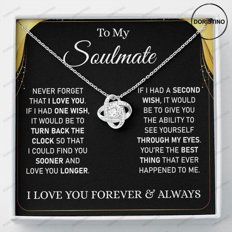 To My Soulmate Soulmate Gift Soulmate Necklace Love Knot Necklace Anniversary Gift Valentine Necklace Doristino Trending Necklace