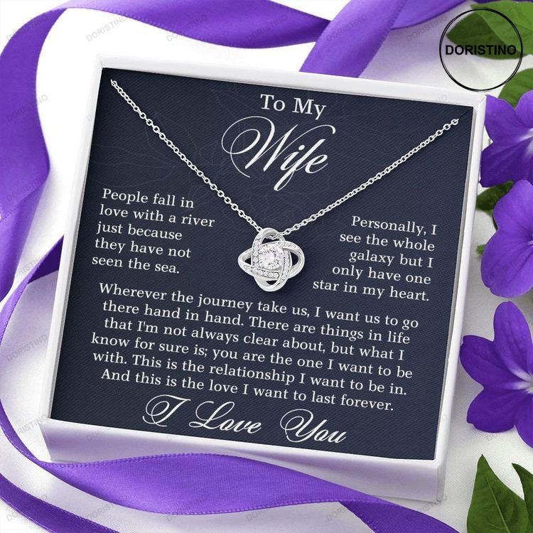 To My Wife Gift From Her Husband Love Knot Necklace With Love Message Card Doristino Trending Necklace