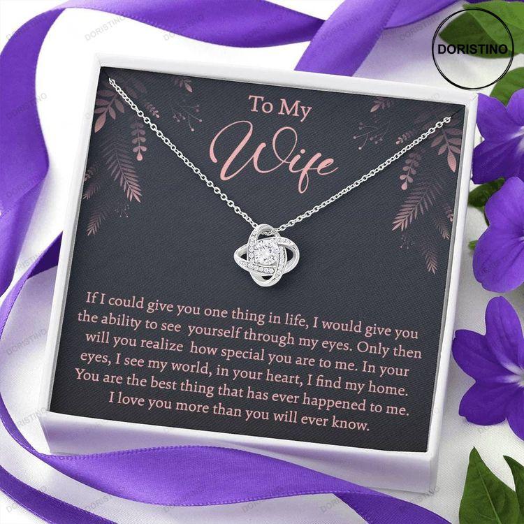 To My Wife Jewelry Gift Love Knot Necklace With Love Message Doristino Limited Edition Necklace