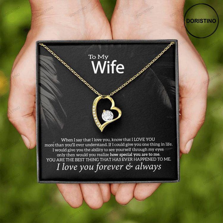 Wife Forever Necklace Gift With Love Message Card Anniversary Gift Birthday Gift For Her Doristino Awesome Necklace
