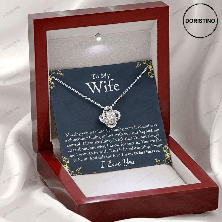 Wife Gift From Husband Romantic Gift For Her Love Knot Necklace Doristino Limited Edition Necklace