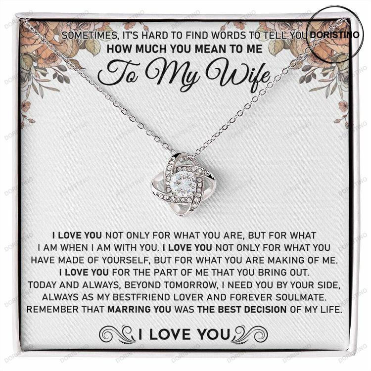 Wife Mothers Day Love Knot Necklace Mothers Day Necklace For Wife Mothers Day Gifts From Husband To My Wife Mothers Day Jewelry Gifts Doristino Limited Edition Necklace