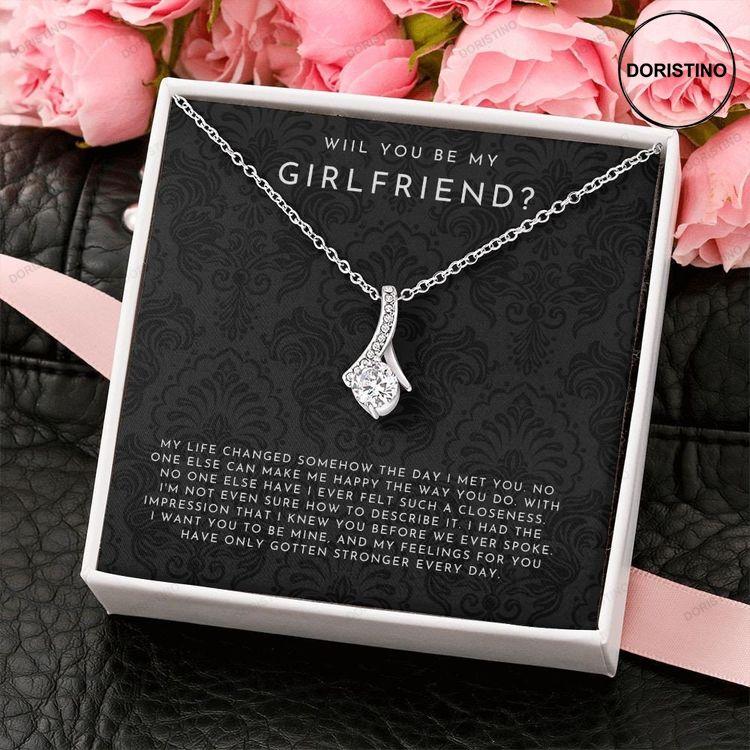 Valentine Necklace For Girlfriend, Will You Be My Girlfriend Gift, Will You  Be My Girlfriend Proposal Necklace, by Teezado Com