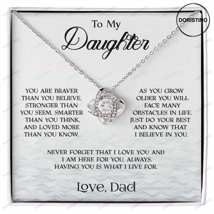 You Are Brave Long Distance Dad And Daughter Daughter Gift From Father Father Daughter Far Away Daughter Doristino Limited Edition Necklace