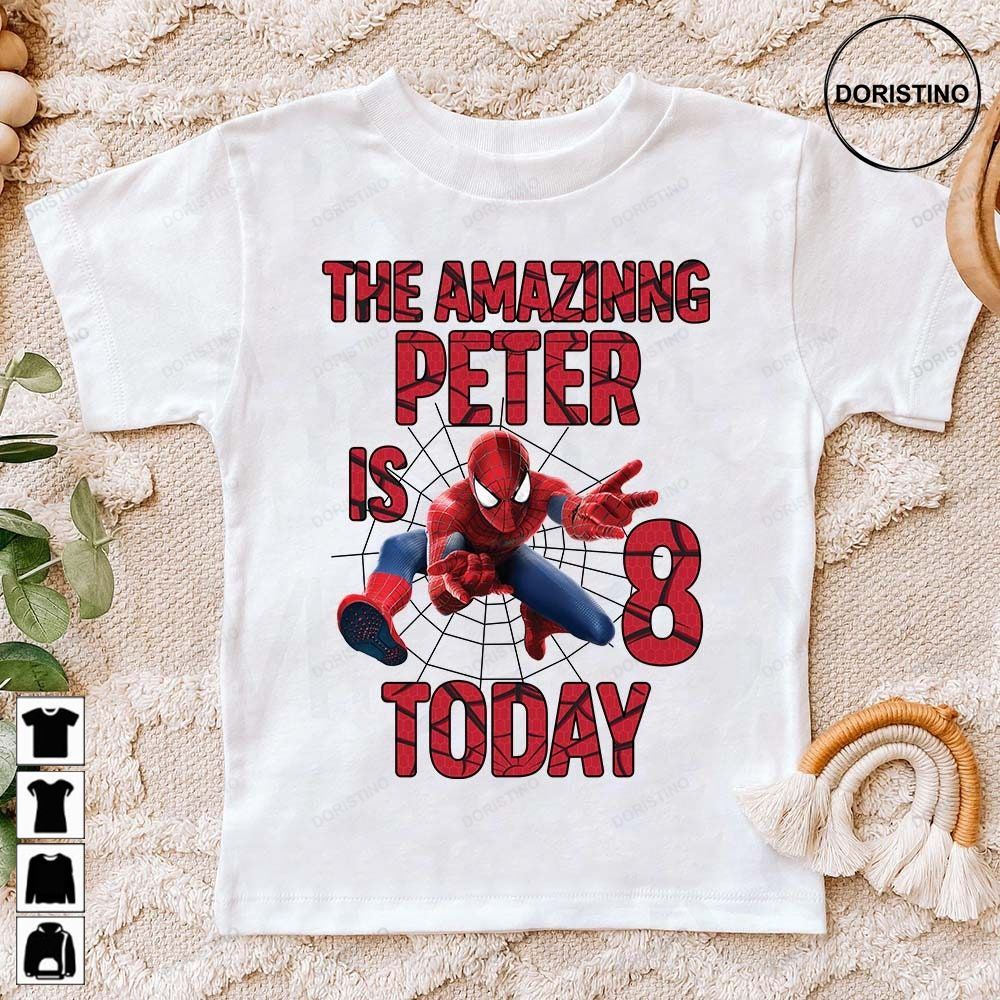 Amazing Spider-man Superhero Personalized Name Birthday For Boy Girl Birthday Gift For Son Daughter Custom Name Limited Edition T-shirts