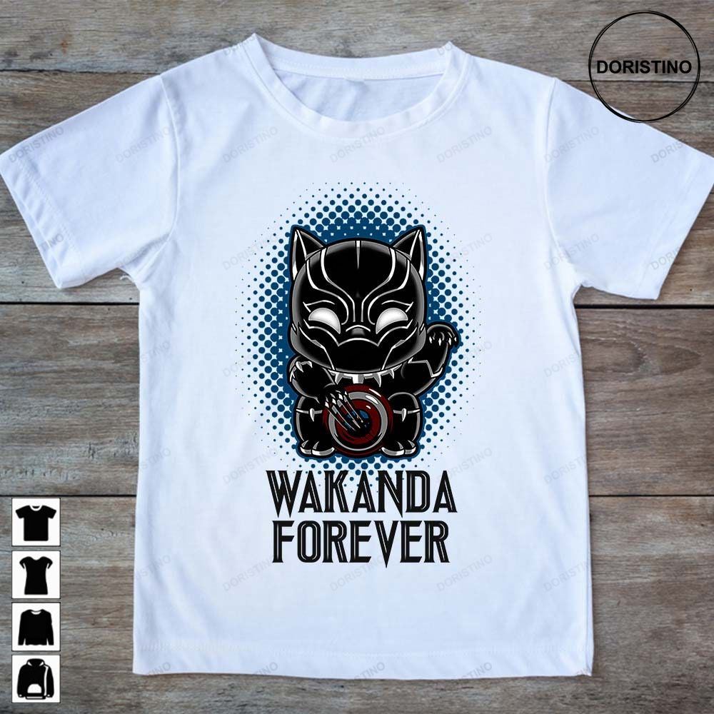 Black Panther Wakanda Forever Funny Lucky Cat Marvel Comic Avengers Gift Men Women Awesome Shirts