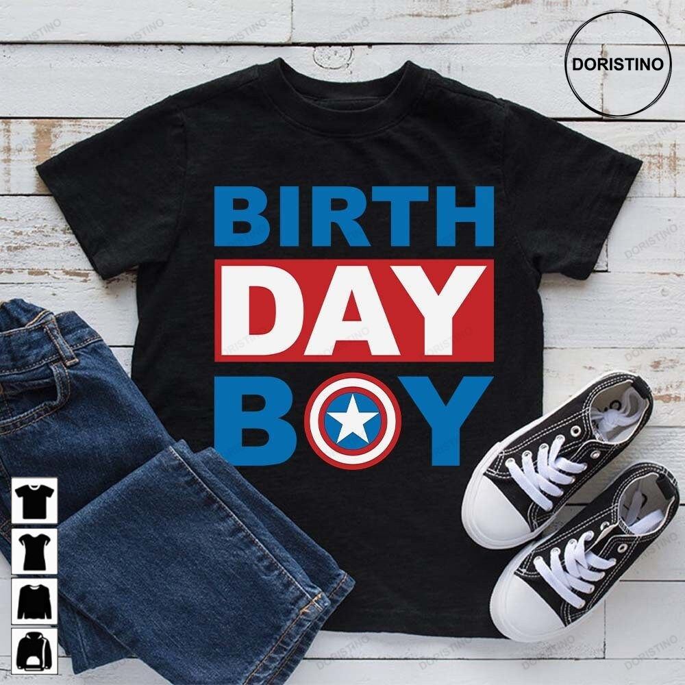 Captain America Birthday Boy - Custom Order Both Side Printing Limited Edition T-shirts