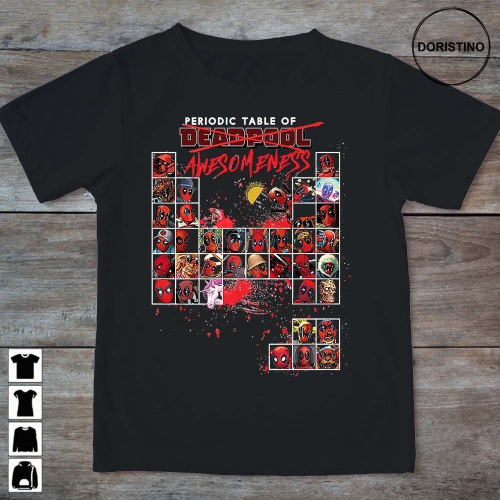 Deadpool Wade Wilson Periodic Table Funny Marvel Comic Gift Men Women Limited Edition T-shirts