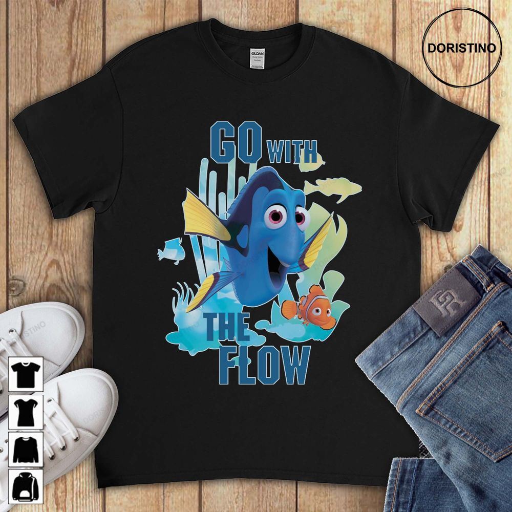 Disney Finding Nemo Dory Go With The Flow Unisex Gift For Men Women Awesome Shirts
