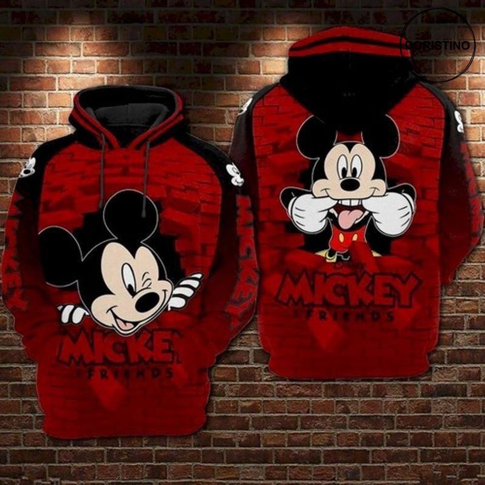 And Minnie Mouse Brick Wall Style All Over Print Hoodie
