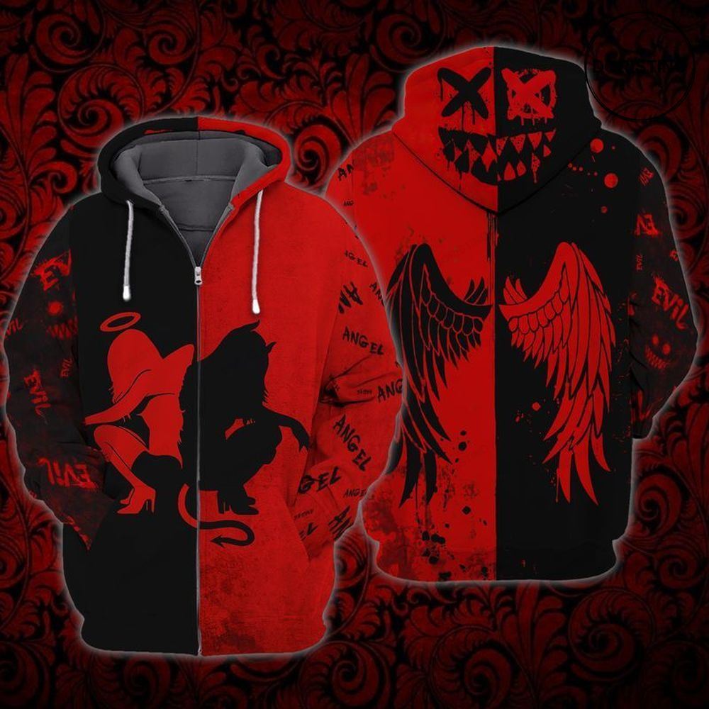 Angel And Evil All Over Print Hoodie