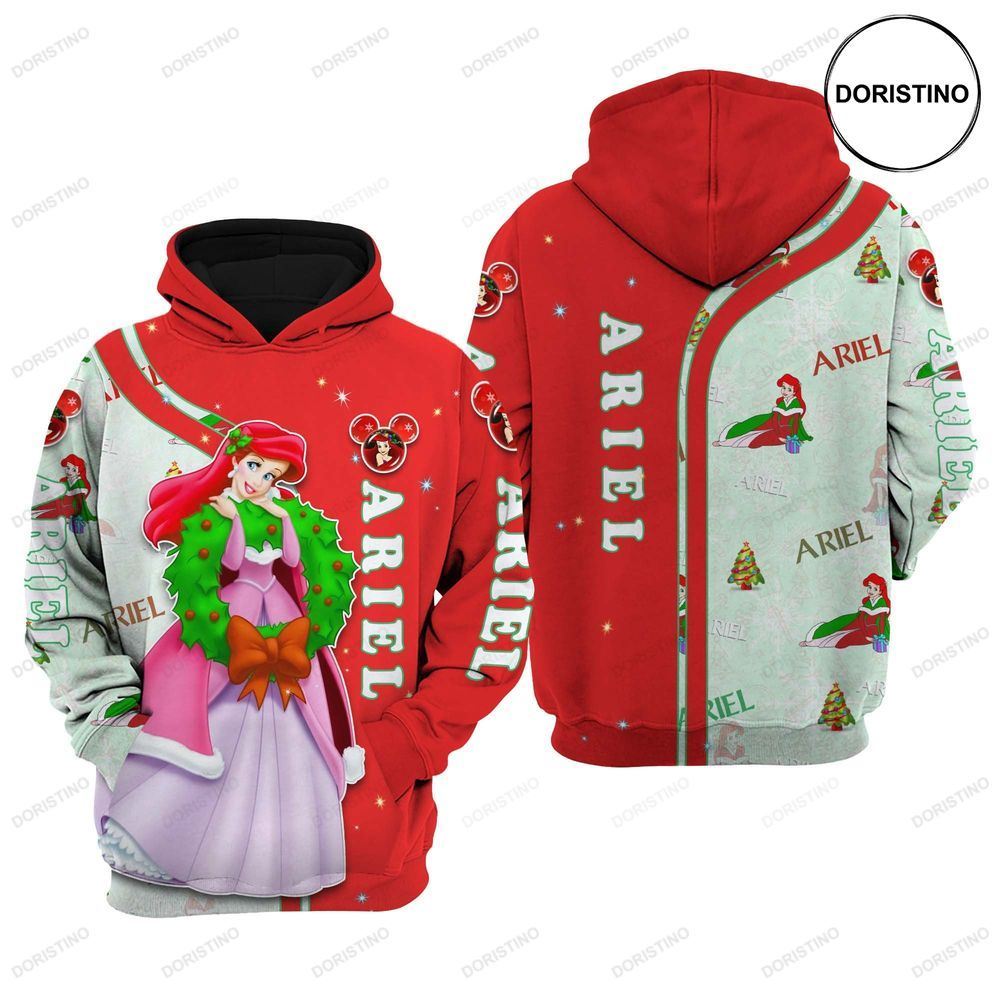 Ariel Red Christmas Awesome 3D Hoodie