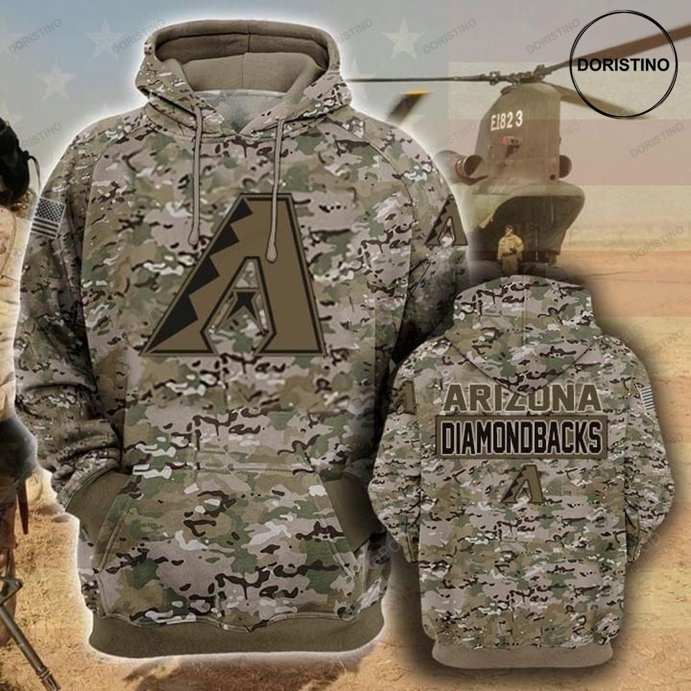 Arizona Diamondbacks Camouflage Veteran Cotton All Over Print Hoodie