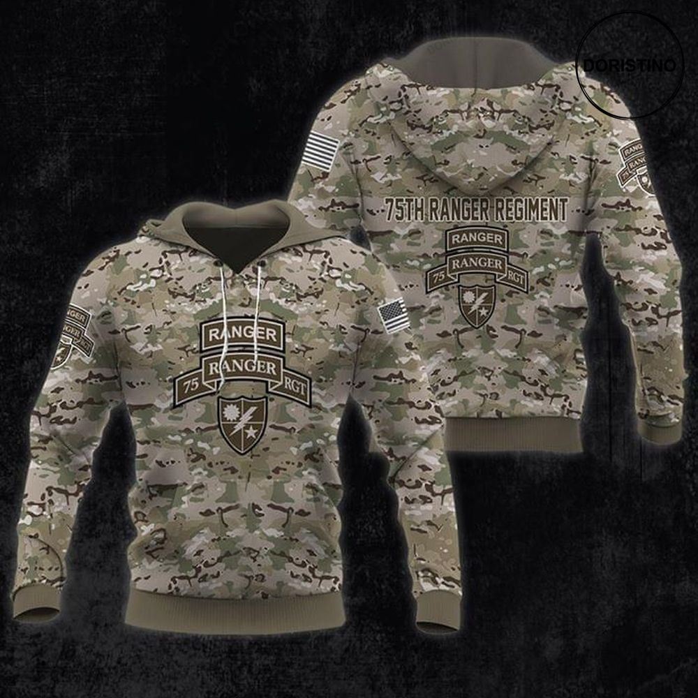 Army Ranger 75th Regiment Camouflage Awesome 3D Hoodie