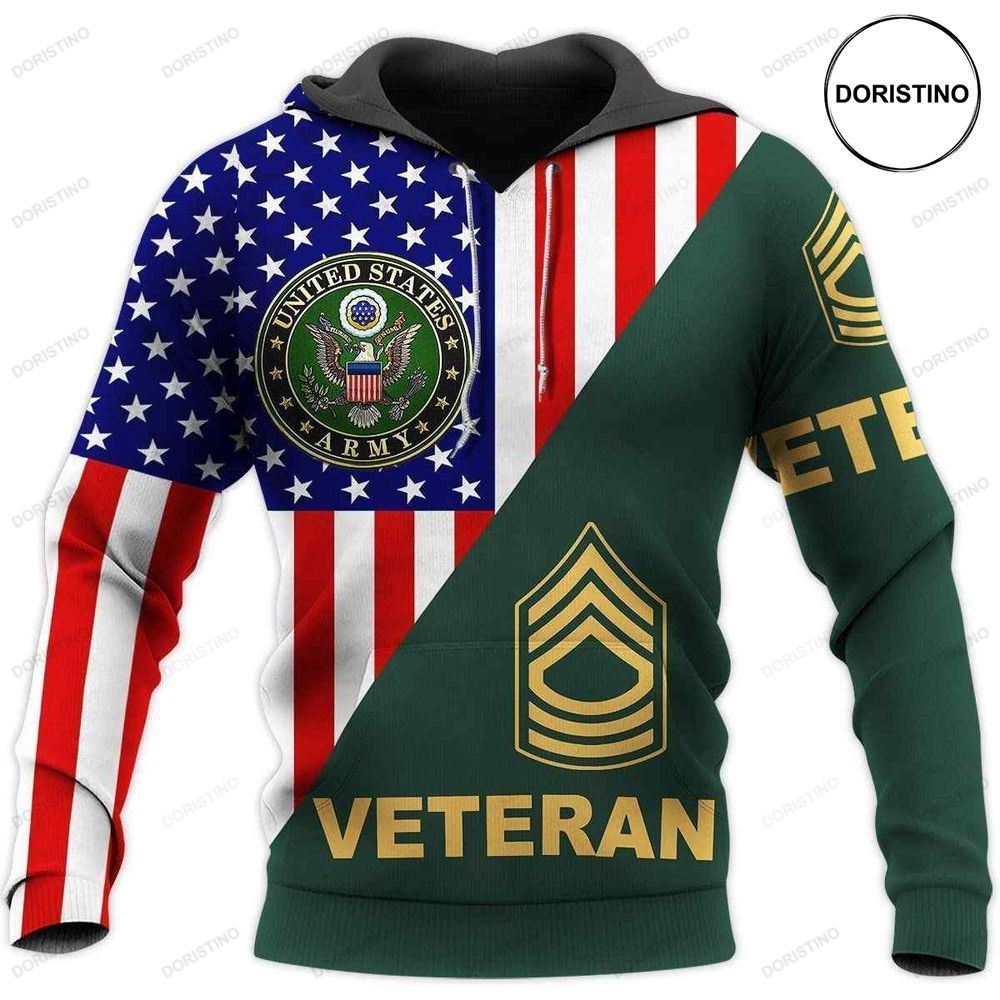 Army Us Flag All Over Print Hoodie