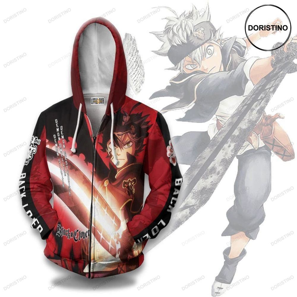 Asta Cosplay Black Clover Demon Anime Casual All Over Print Hoodie