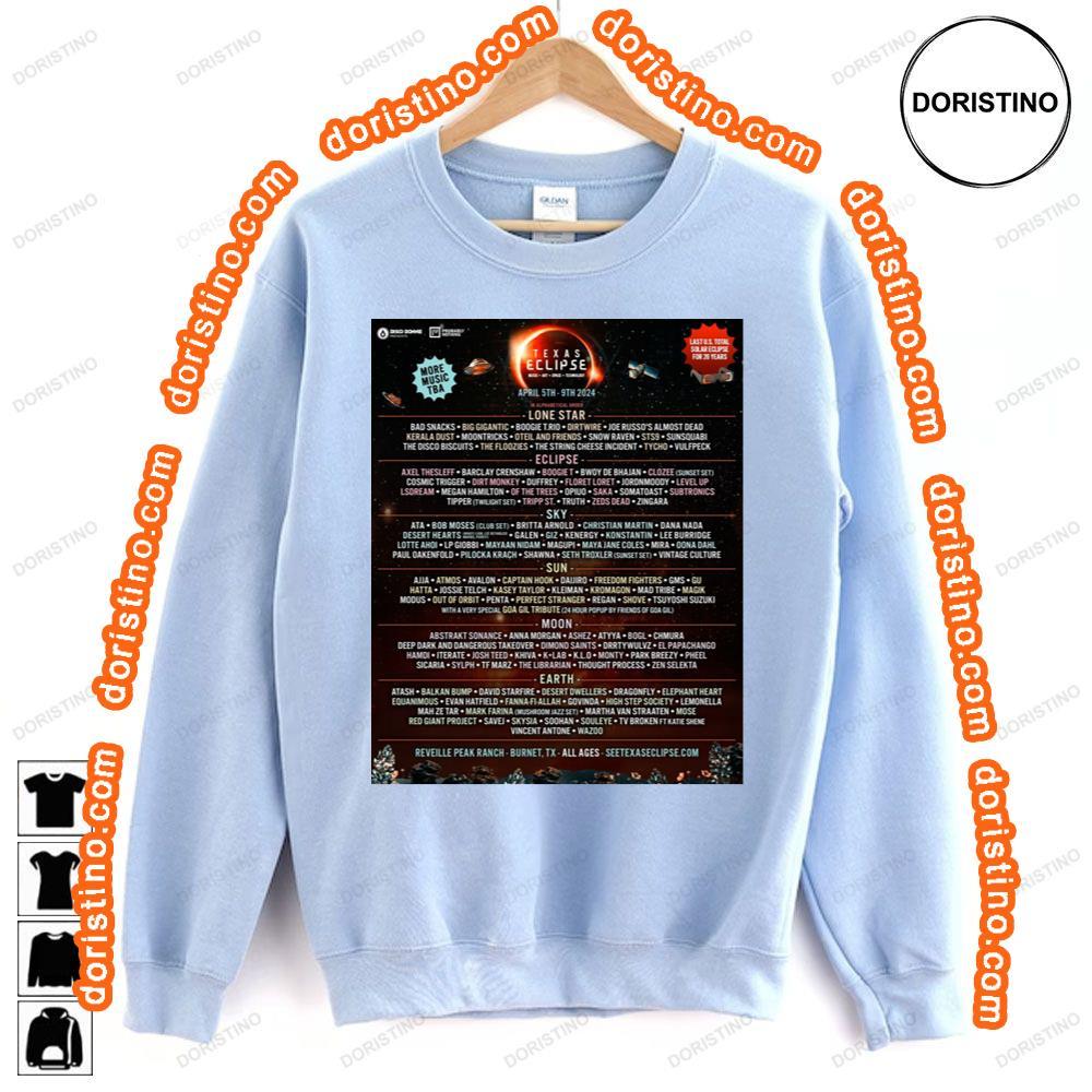 Art Texas Eclipse 2024 Lone Star Eclipse Shy Sun Moon Earth Hoodie Tshirt Sweatshirt