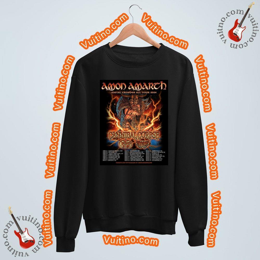 Cannibal Corpse Amon Amarth Metal Crushes All Tour 2024 Shirt