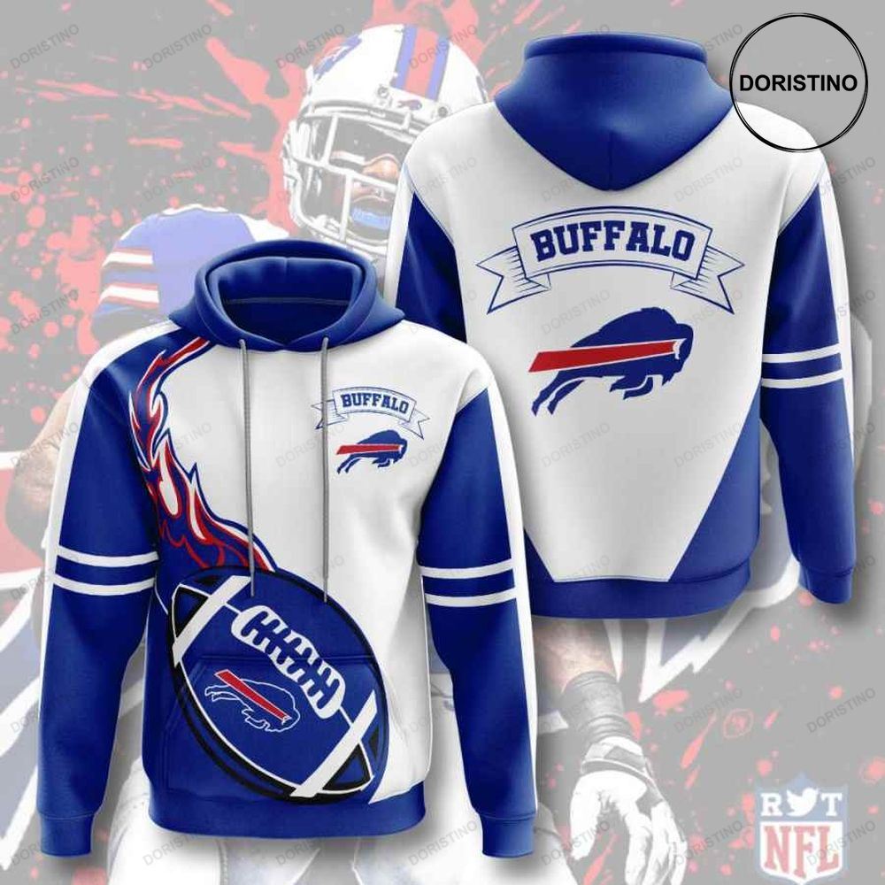 Buffalo Bills Blue And White Awesome 3D Hoodie