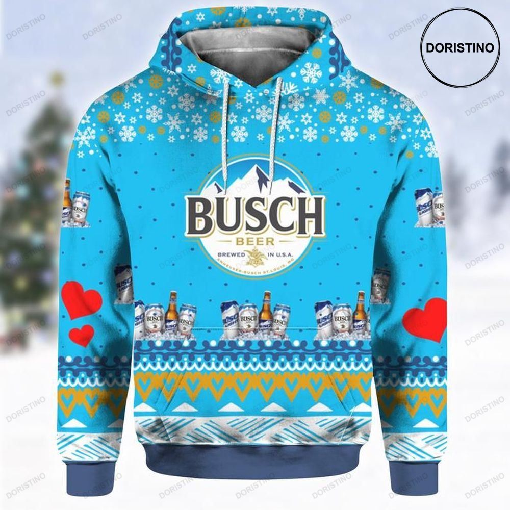 Busch Beer Christmas Awesome 3D Hoodie