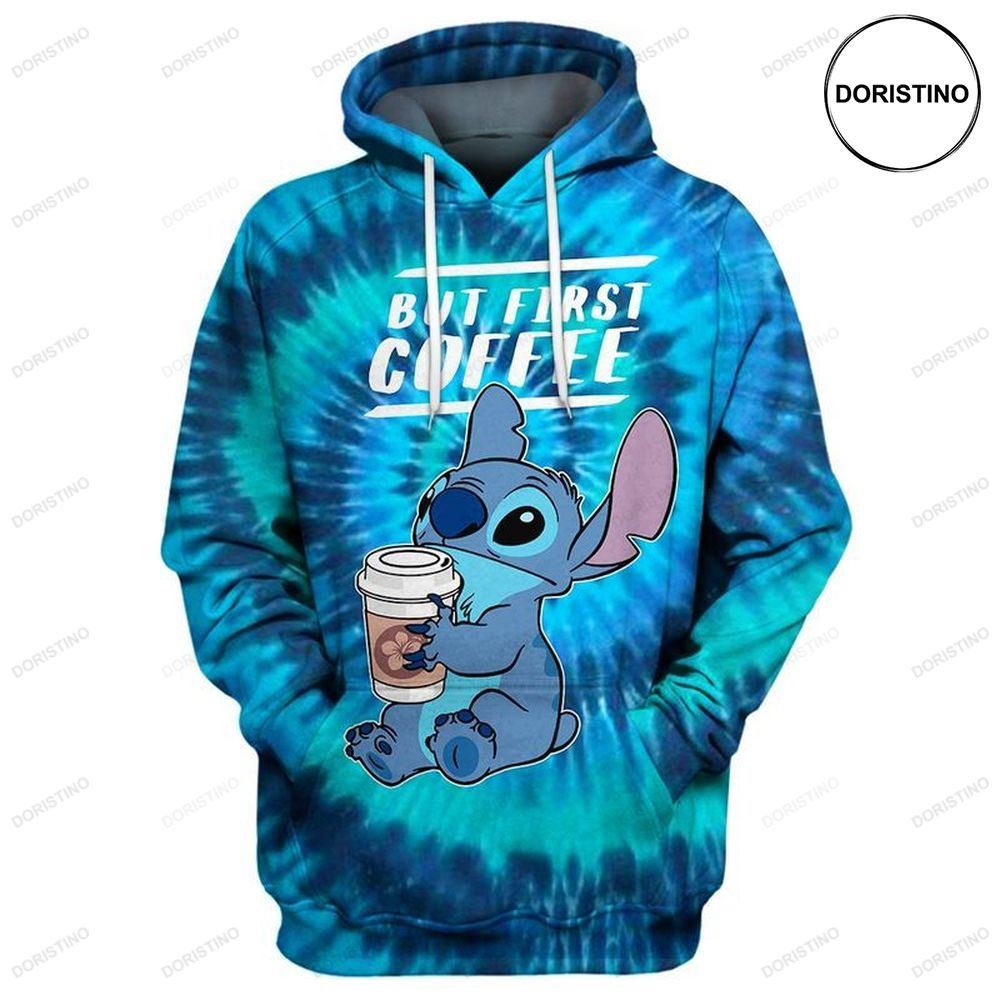 But First Coffee Stitch Tie Dye Awesome 3D Hoodie