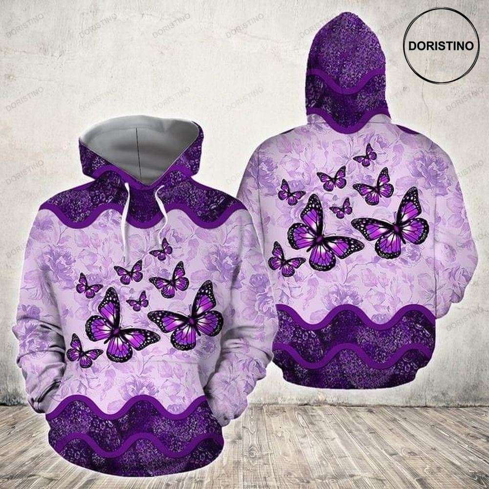 Butterfly Purple Full Ing Limited Edition 3d Hoodie