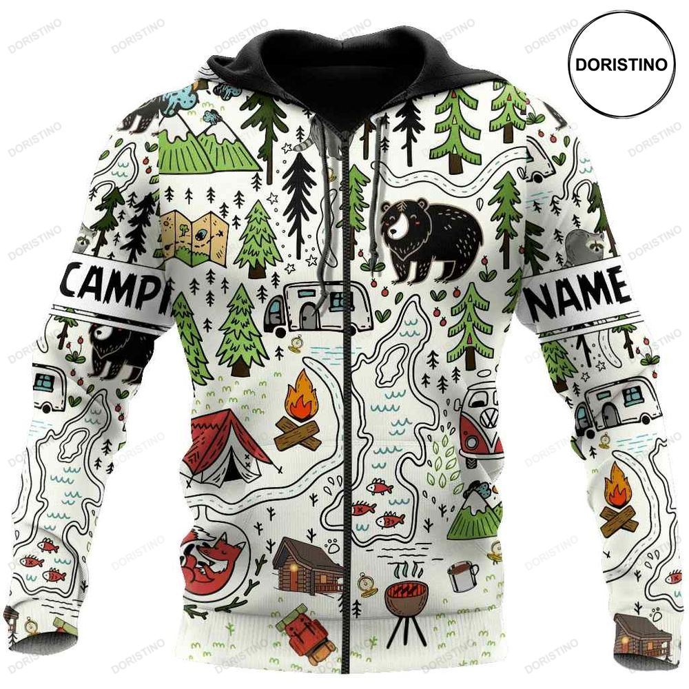 Camping Ed Camp Maps Limited Edition 3d Hoodie