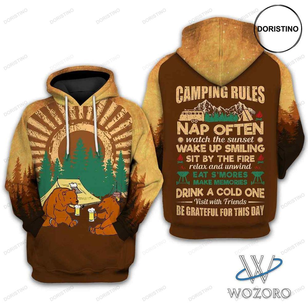 Camping Rules All Over Print Hoodie