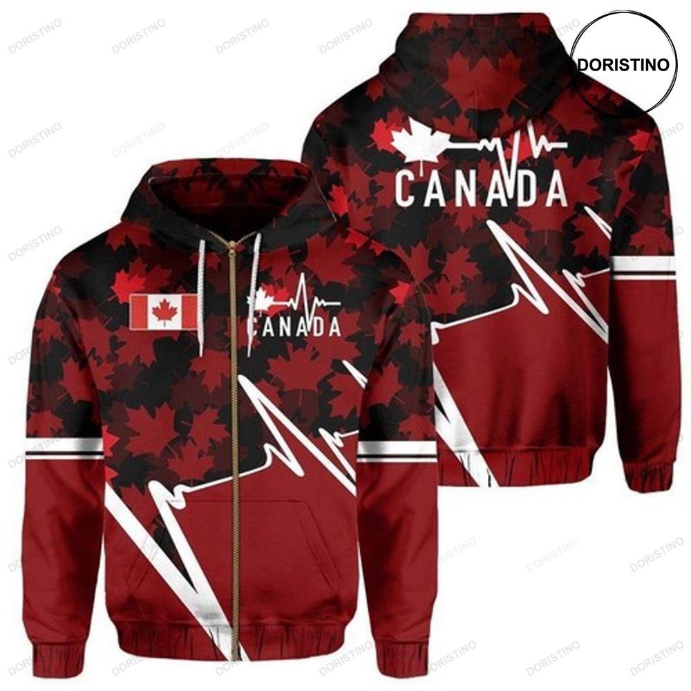Canada Lovers Pulse Awesome 3D Hoodie