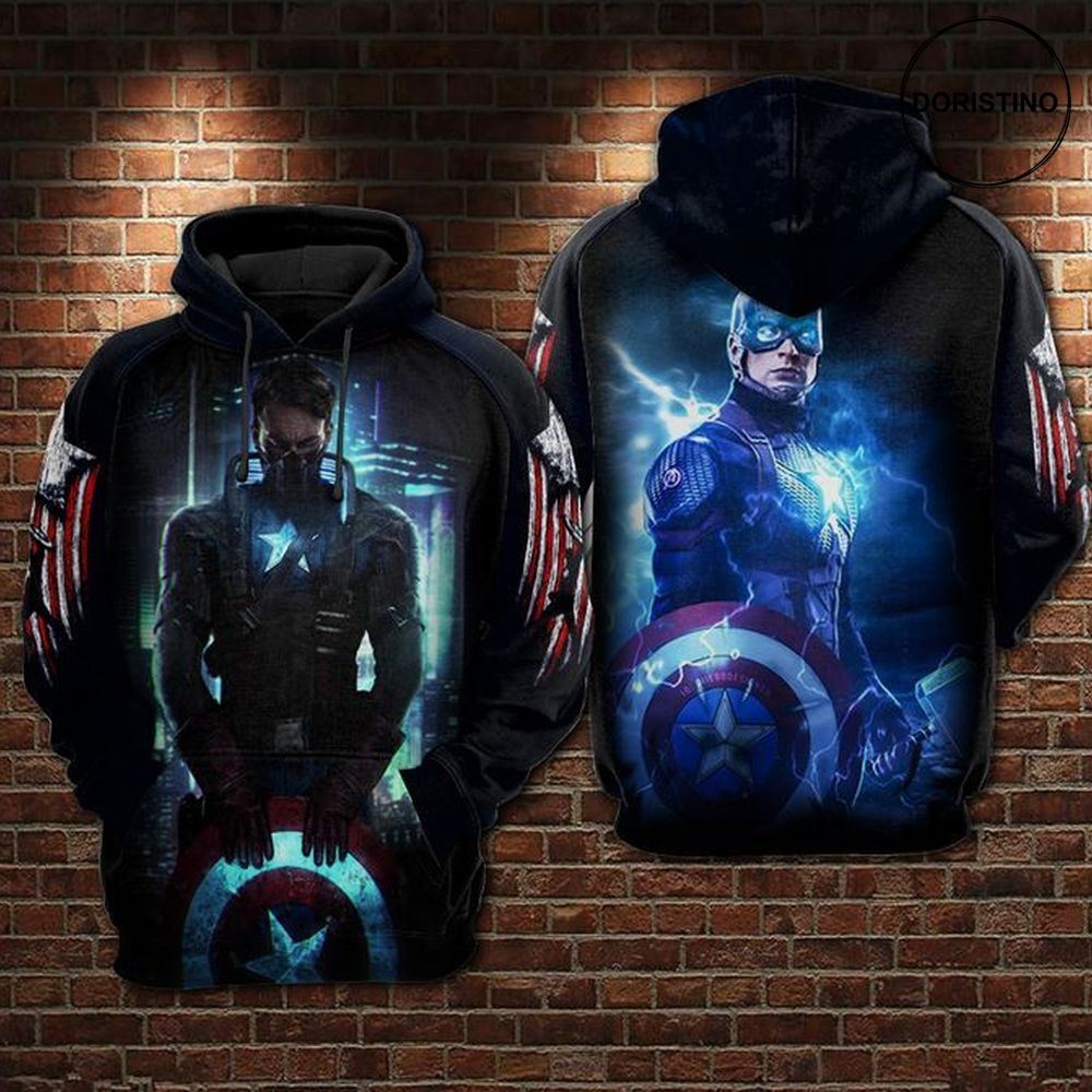 Captain America Avengers Marvel Art All Over Print Hoodie