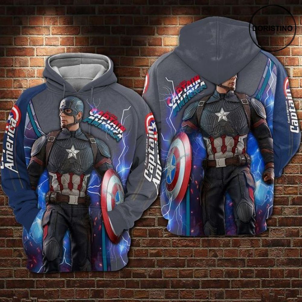 Captain America Avengers Marvel Awesome 3D Hoodie