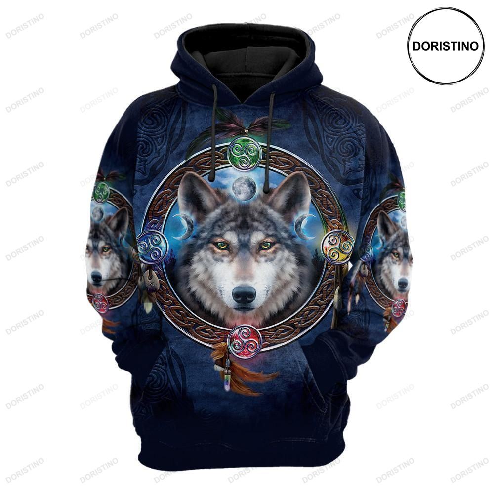 Celtic Wolf All Over Print Hoodie