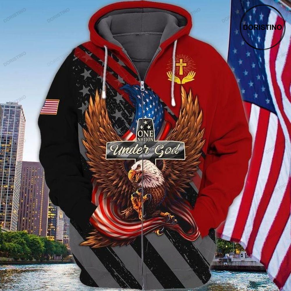Eagles 4th Of July One Nation Under God T Awesome 3D Hoodie