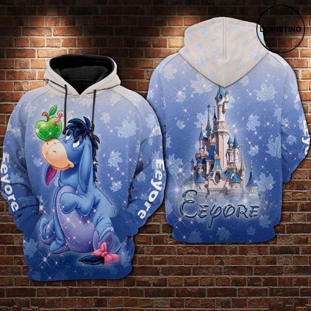 Eeyore And Worm Apple Winnie The Pooh Castle Limited Edition 3d Hoodie